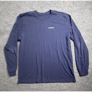 Patagonia Shirt Men's  XLarge  Graphic Print Long Sleeve Organic Tee Blue